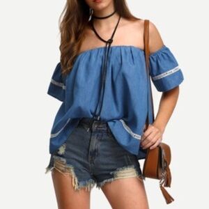 OFF the shoulder blouse. Price firm.
